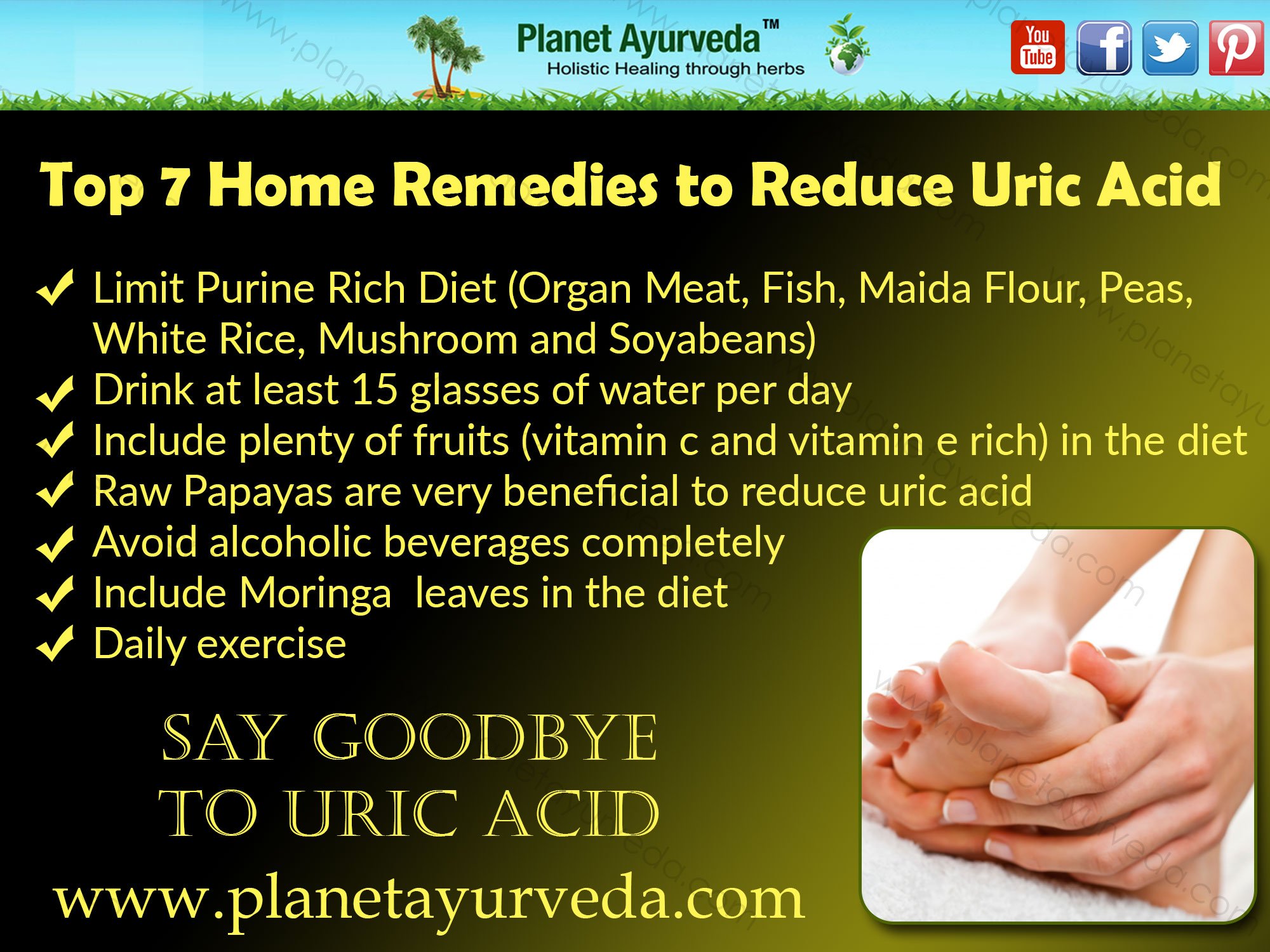 Home &  Herbal Remedies for Increased Uric Acid Level (Gout)